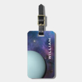 Planet Uranus Zonnestelsel Ruimte Paarse Melkweg Bagagelabel (Voorkant verticaal)