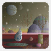 Planet van de matrozen vierkante sticker (Voorkant)