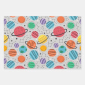 Planet van de ruimte Hippo en van de Leeuw Patroon Inpakpapier Vel (Voorkant 3)