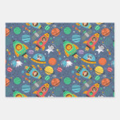 Planet van de ruimte Hippo en van de Leeuw Patroon Inpakpapier Vel (Voorkant)