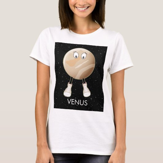 Planet Venus en sterren T-shirt (Voorkant)