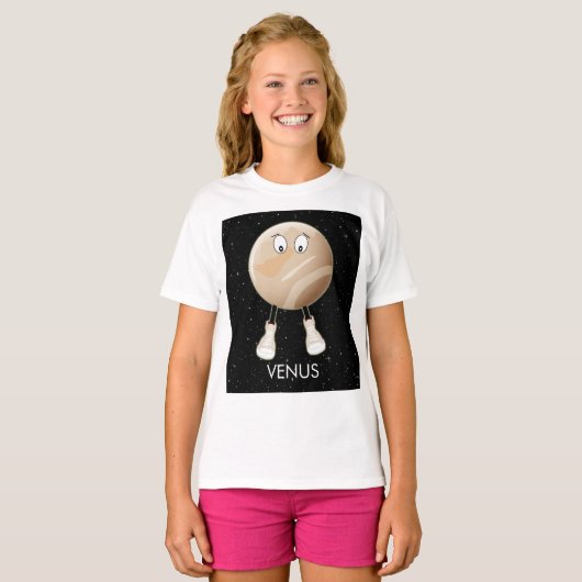Planet Venus en sterren T-shirt (Voorkant volledig)