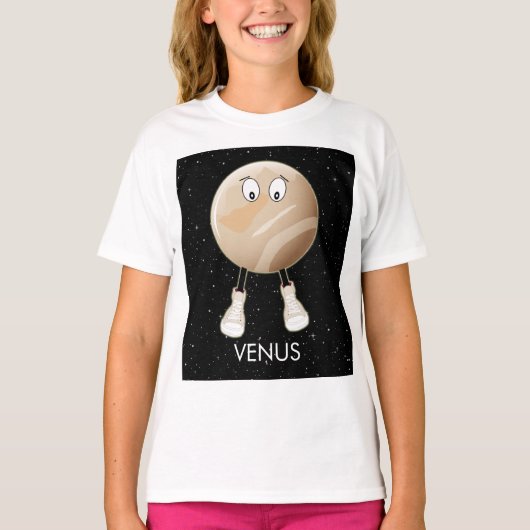 Planet Venus en sterren T-shirt (Voorkant)
