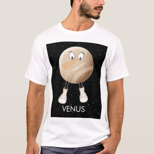Planet Venus en sterren T-shirt (Voorkant)