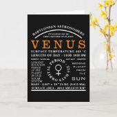 Planet Venus Gedetailleerd Astronomisch Symbool Kaart (Gele Bloem)