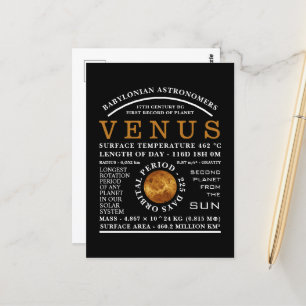 Planet Venus Gedetailleerde astronomie Briefkaart