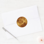 PLANET VENUS RADAR VERSIE (zonnestelsel) ~ Ronde Sticker (Envelop)
