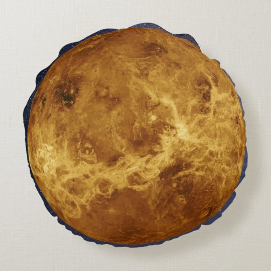 Planet Venus Rond Kussen (Achterkant)