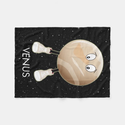 Planet Venus & Stars Fleece Blanket (Voorkant (Horizontaal))