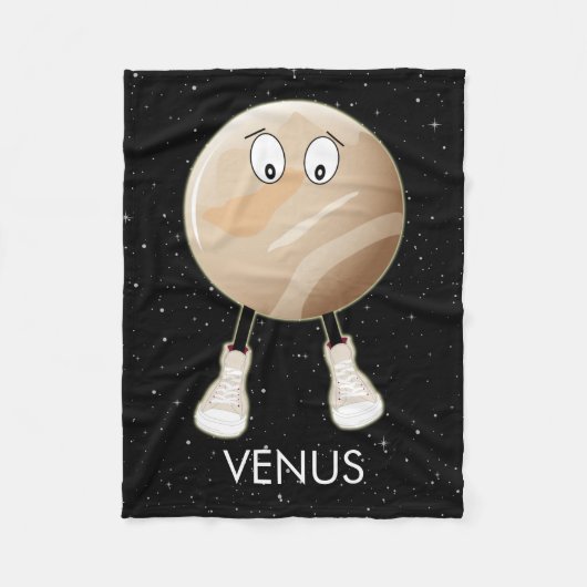 Planet Venus & Stars Fleece Blanket Deken (Voorkant)