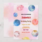 Planet Verjaardagsfeest Uitnodiging (Voorkant / Achterkant)