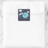 Planet Vierkante Sticker (Tas)