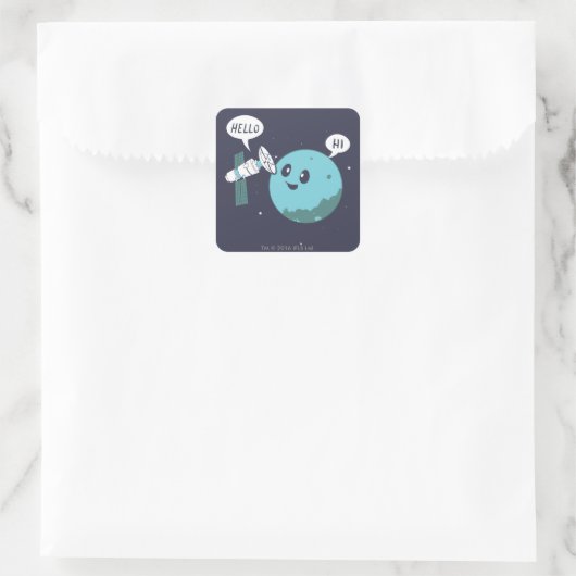 Planet Vierkante Sticker (Tas)