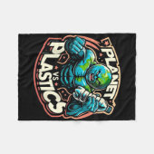 Planet vs Plastics Earth Day Fleece Deken (Voorkant (Horizontaal))