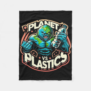 Planet vs Plastics Earth Day Fleece Deken