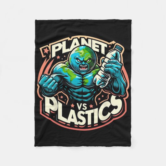 Planet vs Plastics Earth Day Fleece Deken (Voorkant)