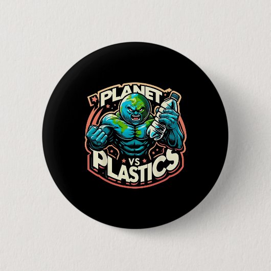 Planet vs Plastics Earth Day Ronde Button 5,7 Cm (Voorkant)