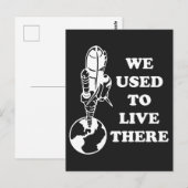 Planet waar we woonden, bespaart de ruimte op aard briefkaart (Voorkant / Achterkant)