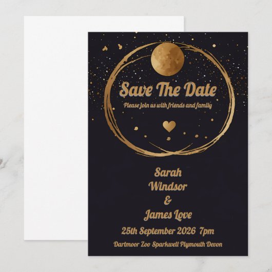 Planet Wedding Invitation Kaart (Voorkant / Achterkant)