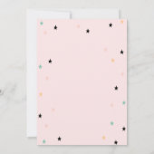 Planet, wolken, sterren, Baby shower Kaart (Achterkant)