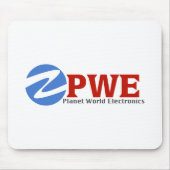 Planet World Electronics White Muismat (Voorkant)