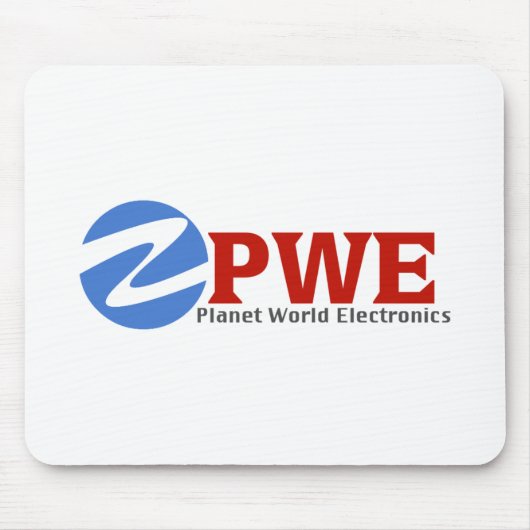 Planet World Electronics White Muismat (Voorkant)