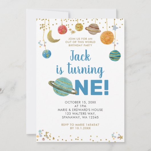 Planet Zonnestelsel Verjaardagsfeest Kaart (Voorkant)