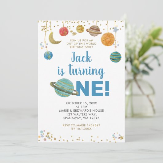 Planet Zonnestelsel Verjaardagsfeest Kaart (Staand voorkant)