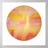 planetair | Waterverf schilderij Roze Sinaasappel  Poster (Voorkant)