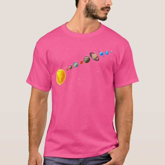 Planetair Zonnestelsel - Wetenschap voor Astronomi T-shirt (Voorkant)