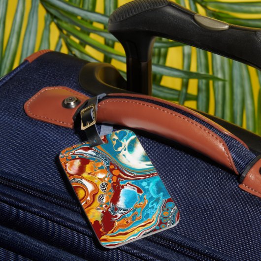 Planetaire Blisetzige Fluid Digital Art Bagagelabel (Voorkant Insitu 1)