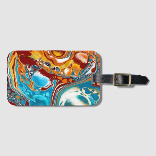 Planetaire Blisetzige Fluid Digital Art Bagagelabel (Voorkant (horizontaal))