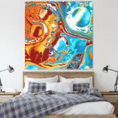 Planetaire Blisetzige Fluid Digital Art Canvas Afdruk (Insitu (Slaapkamer))