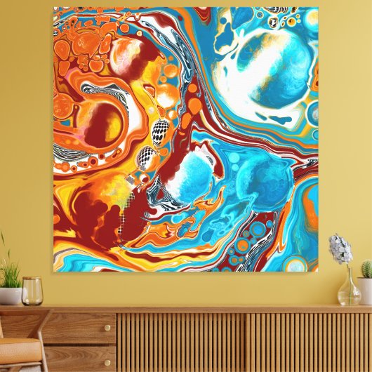 Planetaire Blisetzige Fluid Digital Art Canvas Afdruk (Insitu (Woonkamer))