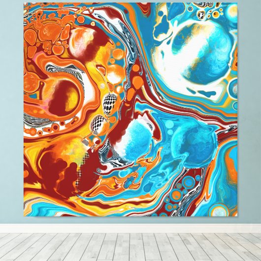 Planetaire Blisetzige Fluid Digital Art Canvas Afdruk (Insitu (Houten vloer))