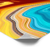 Planetaire Blisetzige Fluid Digital Art Poster (Hoek)