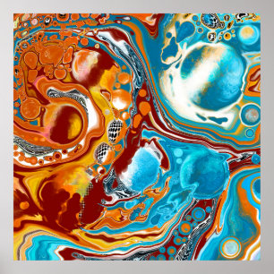 Planetaire Blisetzige Fluid Digital Art Poster