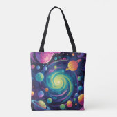 Planetaire Draaiing Tote Bag (Achterkant)