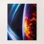 Planetaire explosie onder verbazingwekkende kosmis legpuzzel (Verticaal)