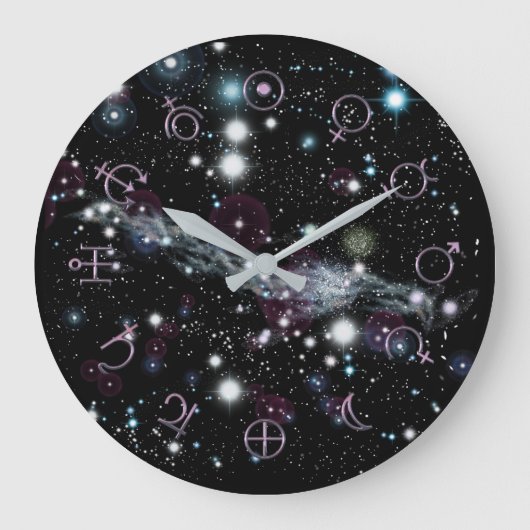 Planetaire glyphs Deep Space Astronomy Clock Grote Klok (Voorkant)