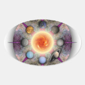 Planetaire Mandala ovale Sticker (Voorkant)