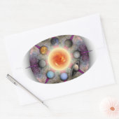 Planetaire Mandala ovale Sticker (Envelop)