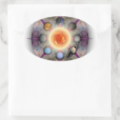 Planetaire Mandala ovale Sticker (Tas)