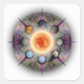 Planetaire Mandala rechthoekige Sticker (Voorkant)