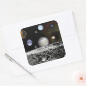 Planetaire Montage Vierkante Sticker (Envelop)