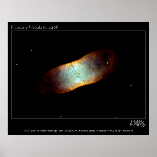 Planetaire Nebula IC 4406 Hubble Telescope Foto Poster (Voorkant)