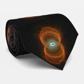 Planetaire Nebula MyCn18 - Een oranje glazen patro Stropdas (Opgerold)