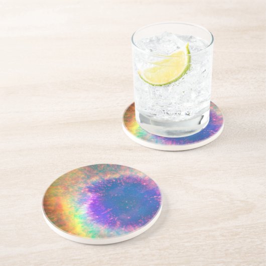 Planetaire nevel als een oog zandsteen onderzetter (Zijkant)