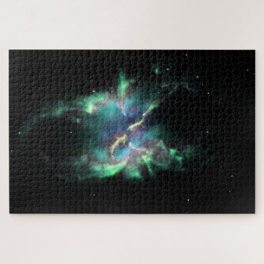 Planetaire Nevel Mintgroen Periwinkle Legpuzzel (Horizontaal)
