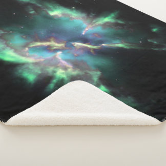 Planetaire Nevel Mintgroene Periwinkle Vlies Blan Sherpa Deken